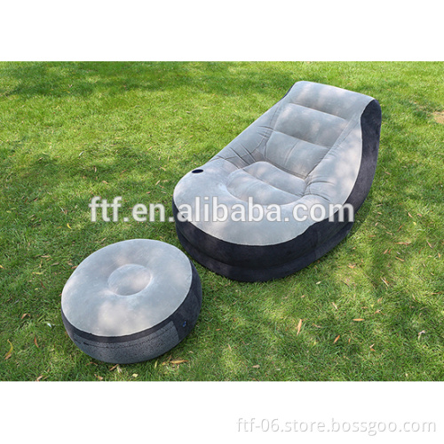 purple PVC flocking inflatable sofa,PVC flocking sofa